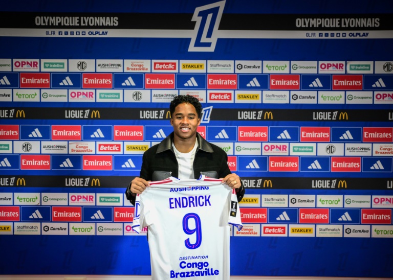 L'attaquant brésilien Endrick, recrue de l'Olympique lyonnais, lors de sa présentation officielle, le 5 janvier 2026