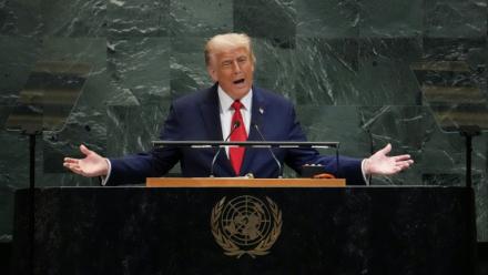 Donald Trump à la tribune des Nations Unies le 23 septembre 2025