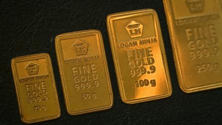 Des lingots d'or dans un magasin d'Etat à Surabaya, en Indonésie, le 16 octobre 2025