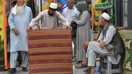 Centre commercial d'Airitom, frontière Ouzbékistan-Afghanistan, le 16 août 2025