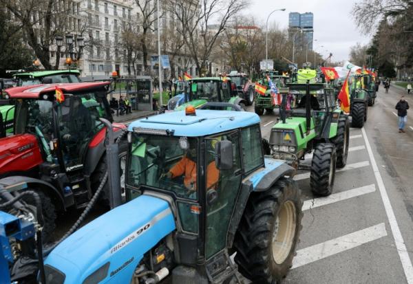 La manifestation des agriculteurs espagnols contre contre l'accord commercial Mercosur, à Madrid le 11 février 2026.