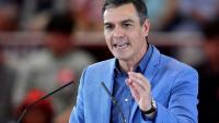 Le Premier ministre espagnol Pedro Sanchez en meeting à Barcelone, le 26 mai 2023