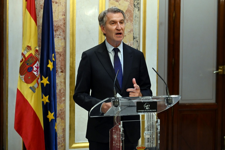 Le chef des conservateurs (PP) Alberto Núñez Feijóo, le 2 octobre à Madrid