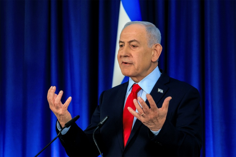 Le Premier ministre israélien Benjamin Netanyahu lors d'une conférence de presse à Jérusalem, le 19 mars 2026