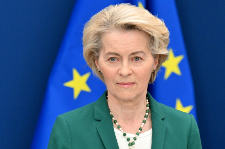 La présidente de la Commission européenne, Ursula von der Leyen, le 7 avril 2025 à Bruxelles