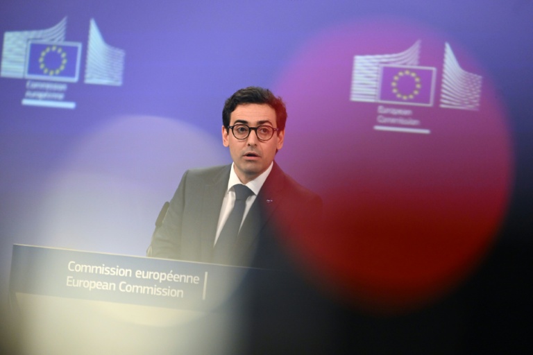 Le vice-président de la Commission européenne, Stéphane Séjourné, le 4 mars 2026 à Bruxelles