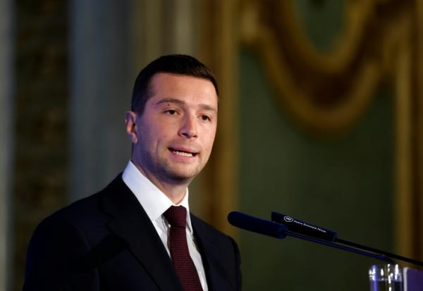 Le président du Rassemblement national Jordan Bardella à Madrid le 13 octobre 2026