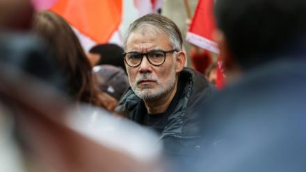 Le premier secrétaire du Parti socialiste Olivier Faure, lors de la manifestation à Orléans contre le Rassemblement national, le 24 octobre 2026