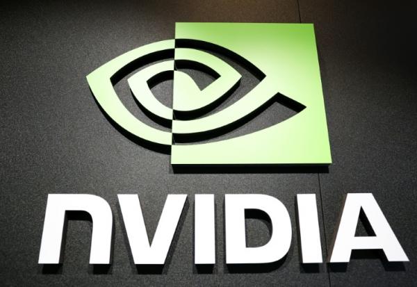 Le logo de Nvidia en mai 2025 à Taïpei, à Taïwan