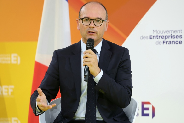 Le ministre de l'Industrie Sébastien Martin s'exprime lors de la 