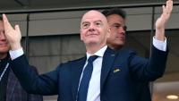 Le président de la Fifa, Gianni Infantino, lors du match de la Coupe du monde 2026, opposant les États-Unis au Paraguay, à Inglewood (Californie), le 12 juin 2026