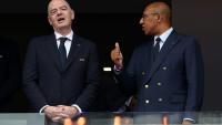Le président de la Fifa Gianni Infantino (à gauche) et le président de la Fédération française de football Philippe Diallo à Philadelphie le 22 juin 2026

