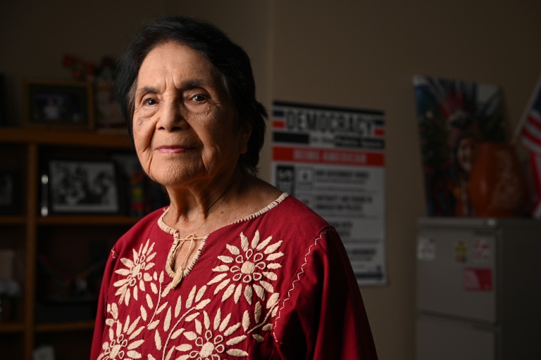 La syndicaliste américaine Dolores Huerta en Californie, le 21 juillet 2025