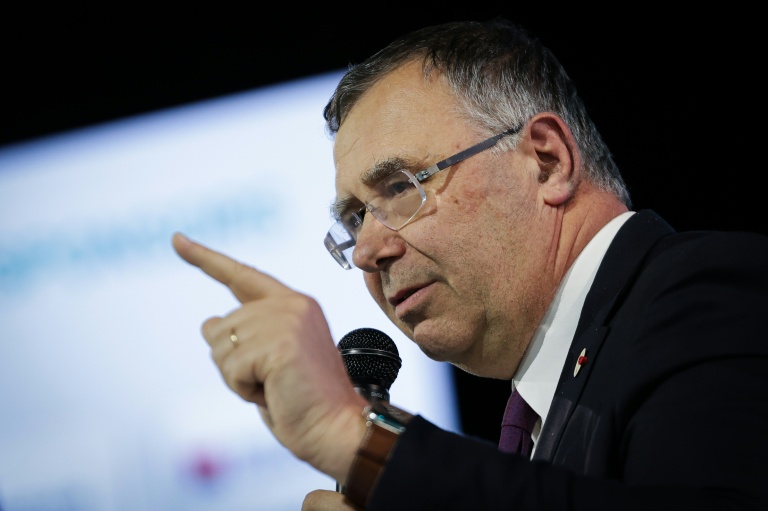 Le PDG de TotalEnergies Patrick Pouyanné, à Paris le 18 mars 2025