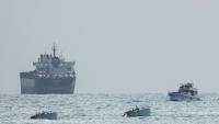 Un bateau appartenant à "la flotille pour Gaza", intercepté par la marine israélienne, est dirigé vers Israël, le  19 mai 2026.


