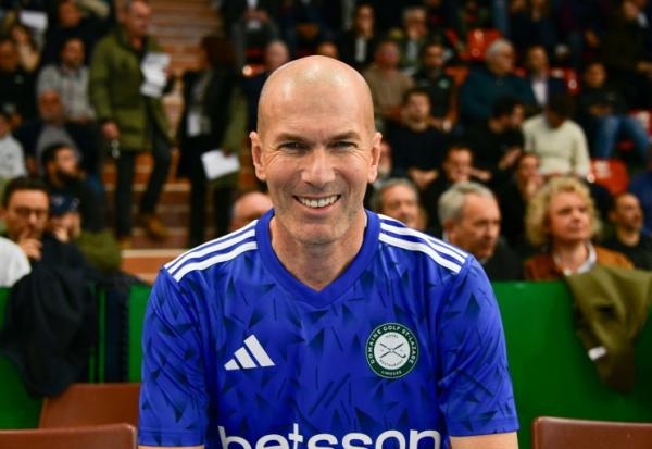 Zinédine Zidane lors d'un tournoi de futsal caritatif, le 19 mars 2025 à Limoges