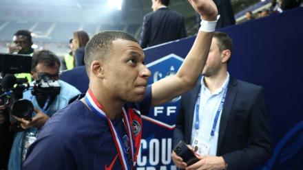 Kylian Mbappe lorsqu'il était au PSG, le 25 mai 2024, à Villeneuve-d'Ascq, dans le Nord