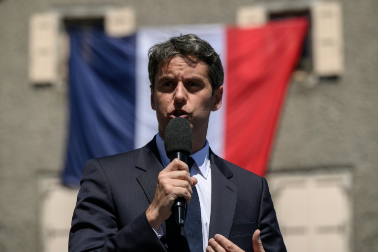 Gabriel Attal à Mur-de-Barrez (Aveyron) le 22 mai 2026 