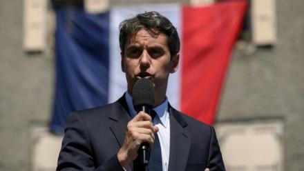 Gabriel Attal à Mur-de-Barrez (Aveyron) le 22 mai 2026 