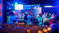 Les services de secours et la police sur les lieux de la parade de la gay pride à Berlin, le 25 juillet 2026