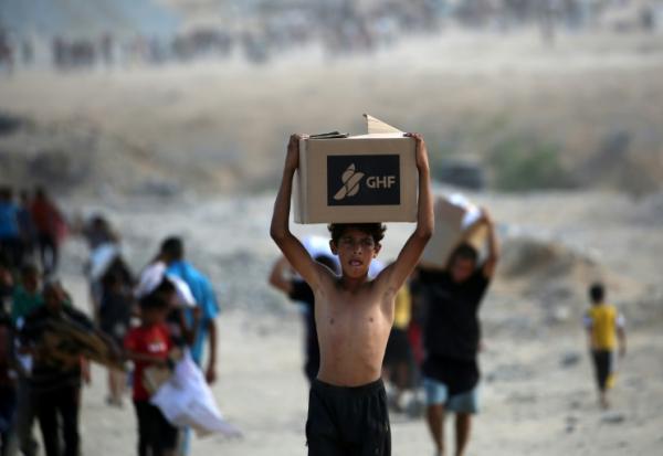 Un enfant dans le centre de Gaza, le 5 septembre 2025