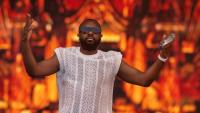 Le chanteur congolais Gims lors d'un concert au festival Les Vieilles Charrues, dans le Finistère, le 16 juillet 2026