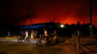 Un incendie d'une grande virulence à Le Porge en Gironde, le 23 juillet 2026