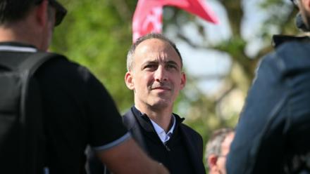 L'eurodéputé et leader de Place publique Raphaël Glucksmann le 1er mai 2026 à Rouen