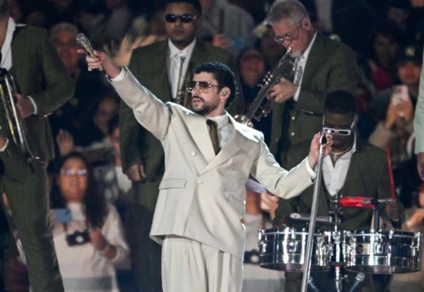 Le chanteur portoricain Bad Bunny en concert à Mexico le 10 décembre 2025