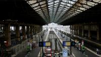 Trafic interrompu à la gare du Nord lors d'une journée de grève contre la réforme des retraites le 31 janvier 2023