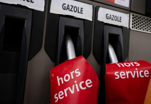 Station-service en rupture de stock de carburants à Lutterbach, dans l'est de la France, le 1er avril 2026