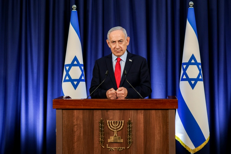 Le Premier ministre israélien Benjamin Netanyahu s'exprime durant une conférence de presse, le 19 mars 2026 à Jérusalem