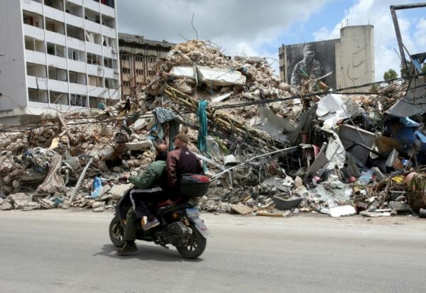 Un immeuble détruit à  Nabatieh, dans le sud du Liban, le 20 avril 2026
