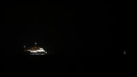 Le navire de croisière MV Hondius près de El Medano, à l'approche des côtes de l'île espagnole de Tenerife aux Canaries, le 10 mai 2026