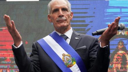 Le président du Honduras, Nasry Asfura, lors de  son discours après la cérémonie d'investiture à Tegucigalpa, le 27 janvier 2026