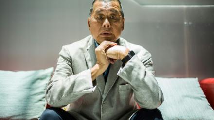 Le magnat des médias Jimmy Lailors d'un entretien avec l'AFP, le 16 juin 2020 à Hong Kong