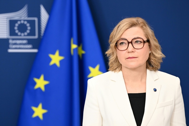 Henna Virkkunen, vice-présidente de la Commission européenne en charge du Numérique, le 15 avril 2026 à Brxuelles