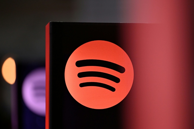 Le logo de la plateforme de streaming audio Spotify, à Francfort le 17 octobre 2025.