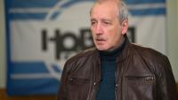 Le rédacteur en chef de Novaïa Gazeta, Sergueï Sokolov, dans les locaux du journal indépendant russe, le 6 octobre 2026 à Moscou