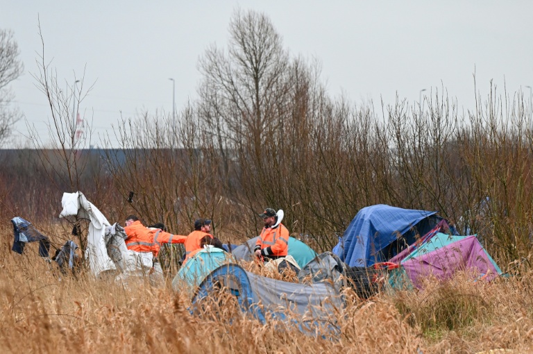 Un campement de migrants démantelé à Clais, le 30 janvier 2026 dans le Pas-de-Calais