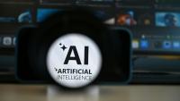 Logo d'intelligence artificielle sur un écran de smartphone, à Brxuelles, le 10 juin 2026