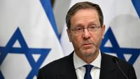 Le président israélien Isaac Herzog, lors d'une conférence de presse à Budapest le 20 octobre 2026 