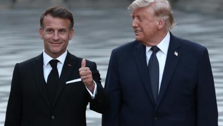 Emmanuel Macron accueille Donald Trump au château de Versailles, le 17 juin 2026.