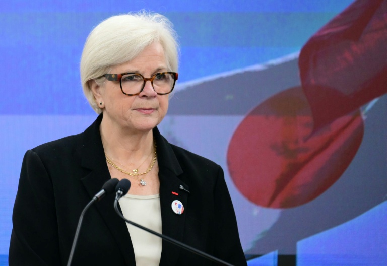 La ministre des Armées Catherine Vautrin le 1er avril 2026 à Tokyo