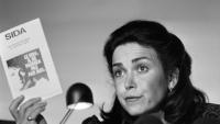 Michèle Barzach, alors ministre de la Santé, le 27 avril 1987 à Paris