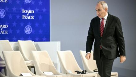 Le Premier ministre arménien Nikol Pashinyan, le 22 janvier 2026 à Davos, en Suisse