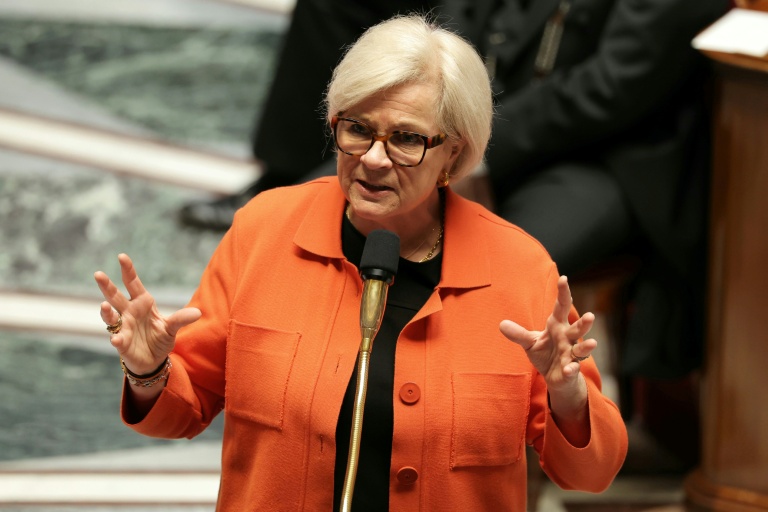 La ministre de la Défense Catherine Vautrin à l'Assemblée nationale à Paris le 24 février 2026