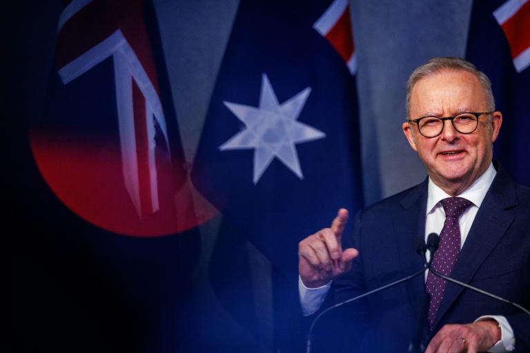 Le Premier ministre australien Anthony Albanese, lors d'une conférence de presse à Noosa, le 6 juin 2026 en Australie
