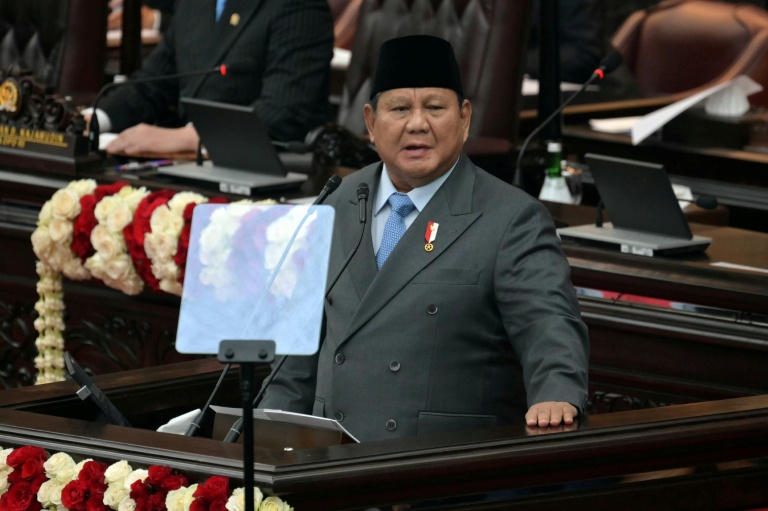 Le président indonésien Prabowo Subianto lors de son discours sur l'état de la Nation, Jakarta, le 14 août 2026