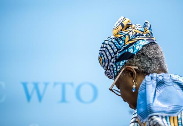 La directrice générale de l'Organisation mondiale du commerce (OMC), Ngozi Okonjo-Iweala, lors de la conférence ministérielle de l'OMC à Yaoundé, le 26 mars 2026 au Cameroun
